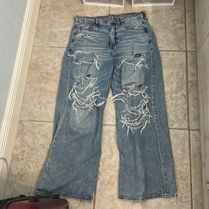 AMERICAN EAGLE Super High-Rise Baggy Wide Leg Jeans
